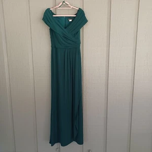 La Femme Ruched Gown Size 10 Color Emerald Women Mother Of Bride Formal - Picture 1 of 16