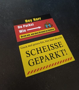 25x Falschparker Scheisse Geparkt Visitenkarten Parkverbot Kackhaufen Scherz - Bild 1 von 5