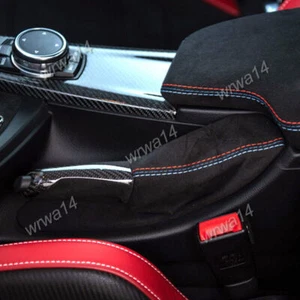 Cubierta de arranque Alcantara de freno de mano de estacionamiento de fibra de carbono para BMW M3 M4 F8x 2015-2019 - Imagen 1 de 12