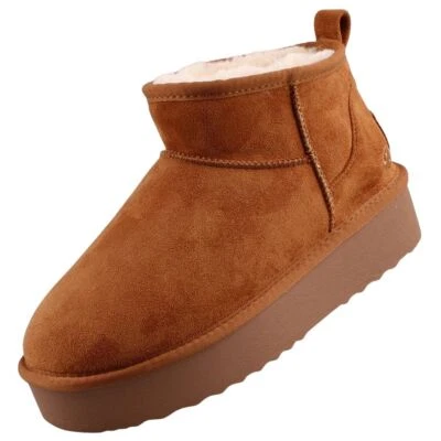 Dockers by Gerli Damen Stiefelette Booty gefüttert Braun 55EL303-770340 Plateau