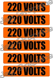 220 Volt Spannung & Leitungsmarkierer | Aufkleber | Decals | Etiketten Elektrisch 6x - Bild 1 von 1