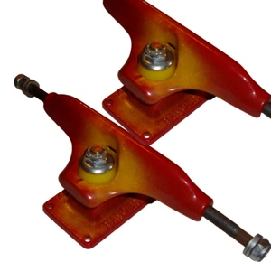 RANGER Skateboard Trucks - Original 80s Old School - 9" Wide - Red / Yellow fade - Picture 1 of 3