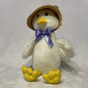 Ganso Downey Vintage Hallmark 8"" Señora Downey con Sombrero de Paja Cinta Púrpura Flor - Imagen 1 de 11