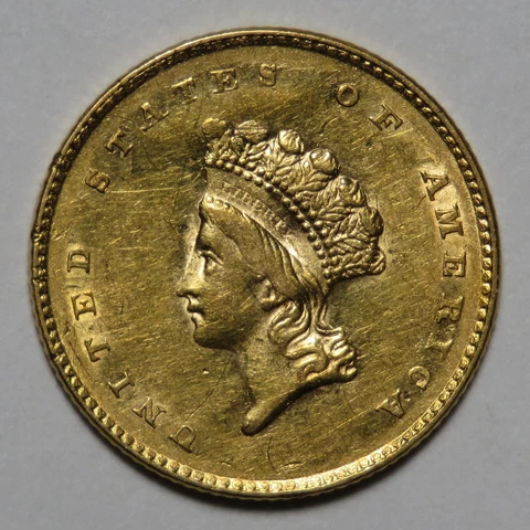 1854 US $1 Gold Piece - Indian Princess Head - Type 2 Cover