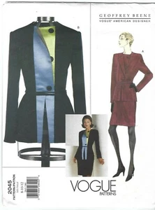 Vogue Designer Sewing Pattern 2045, Geoffrey Beene Jacket, Skirt, 8 - 12, Uncut - Picture 1 of 2