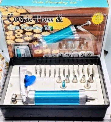 Kit de prensa de galletas y decoración de pasteles de 23 piezas en caja Foto 1 de 4