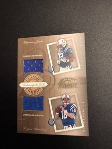 2001 Donruss Classic Classic Combos Peyton Manning Edgerrin James Jersey 63/100