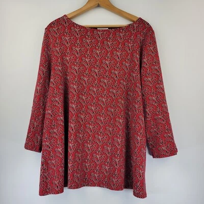 J Jill 女式娇小衬衫大号花卉农民喇叭袖  — 第 1/4 张图片