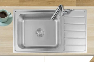 86X50 Küchenspüle Edelstahl 304 0,8mm Spülbecken eckig  Einbauspüle - Bild 1 von 11