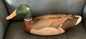 19”Signed Bob Hayden Windy Creek Medallion 1989-90 Hand Carved Painted Wood Duck - Picture 1 of 6