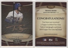 2019 Topps Tier One Talent Bronze Ink /25 Travis Shaw #TTA-TSH Auto