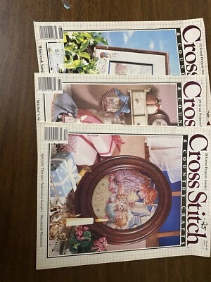 cross stitch country crafts magazine lot 1989-1990 Lot Of 3  - Image 1 of 4