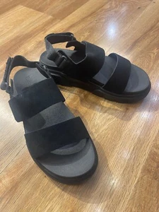 TIMBERLAND WOMEN'S GREYFIELD SANDAL 2 STRAP SANDAL BLACK SUEDE A41N4 ALL SIZES - Picture 1 of 9