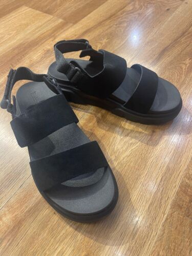 SANDALO DONNA TIMBERLAND GREYFIELD 2 CINGHIE SANDALO NERO PELLE SCAMOSCIATA A41N4 TUTTE LE TAGLIE