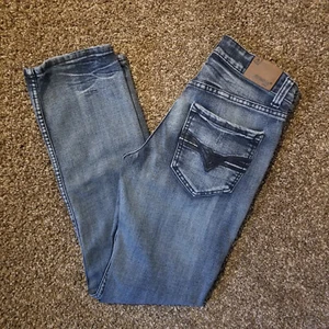 Flypaper Mens Size W28xL32 (27"x31") Low Rise Straight Leg Denim Blue Jeans - Picture 1 of 11