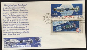 1569-1570 PAR de cachés Apollo Soyuz BAZAAR 1975 primer día sin dirección, sin sellar - Imagen 1 de 2
