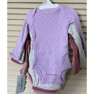 Carter's Bodysuits 4 pack Pointelle Hearts Preemie - Picture 1 of 3