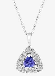 NEW! Effy Tanzanite , Diamond & Sterling Silver Necklace /MSRP $740 - Picture 1 of 3
