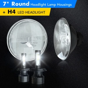 For 1987-1995 Land Rover Range Rover Sealed Beam Glass HEADLIGHTs H4 Bulbs H6024 - Picture 1 of 12