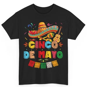 Cinco De Mayo Mexican Fiesta Unisex Cotton T-Shirt - Picture 1 of 3