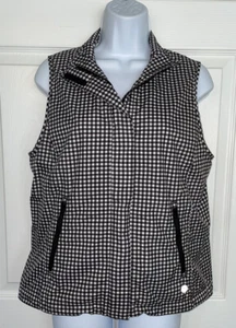 Talbots Sz Small PETITES Black & White Gingham Check Water Resistant Vest EUC - Picture 1 of 10