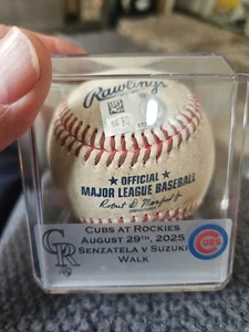 MLB Game Used Baseball Seiya Suzuki Walk Pete Crow Armstrong Foul 8/29/2025 CHI - Picture 1 of 9