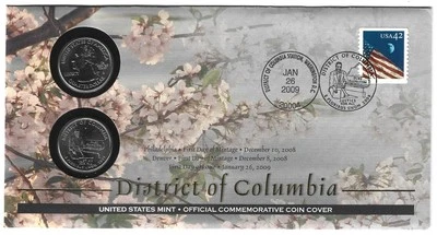 2009 US Mint Commemorative Coin Cover, District of Columbia - Image 1 of 2