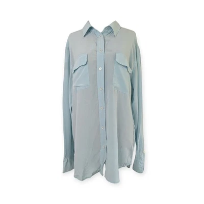 Camisa Equipment Seda Manga Larga con Botones, Mujer Grande, Bolsillos en el Pecho DBL Foto 1 de 4