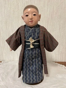 Japanische antike Meiji Ichimatsu Puppe Shunko Seide Kimono H35cm - Bild 1 von 8