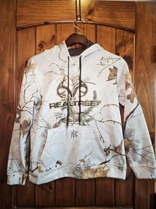 Realtree Size S 4-6 White Camo Hoodie Sweatshirt Hunting Hiking  - Picture 1 of 3