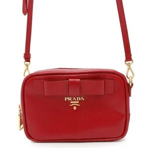 PRADA Camera Shoulder Bag Patent Leather Red - Picture 1 of 14