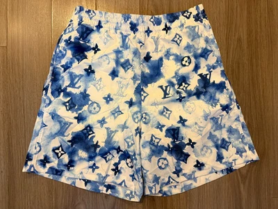 Pantalones cortos de baño Louis Vuitton acuarela con monograma azul talla XL Foto 1 de 2
