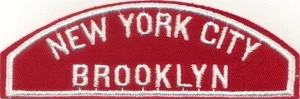 BOY SCOUT RWS NEW YORK CITY / BROOKLYN RED & WHITE FULL STRIP - Picture 1 of 1