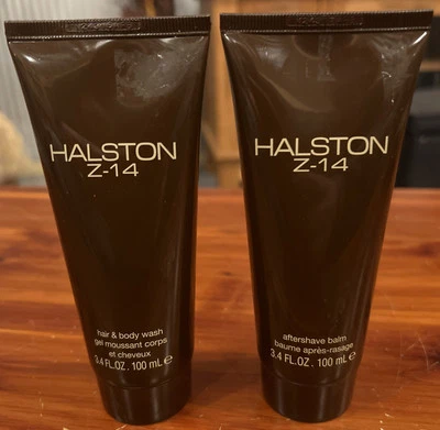 Halston Z-14 Jabón para Cabello y Cuerpo 3.4 OZ y Bálsamo para Después del Afeitado 3.4 OZ - NUEVO Foto 1 de 4