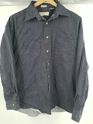 Crossings Shirt Mens L Large Blue Striped Cotton Peached Long Sleeve Button-Down - Image 1 of 4