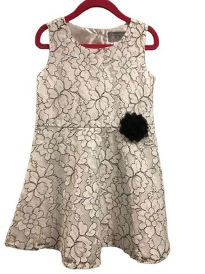 Girl's 4T Dress Sleeveless Children's Place White & Black Lined - Image 1 of 4