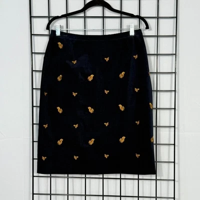 Falda lápiz de pana Brooks Brothers para mujer 8 azul marino AOP Squirrel Academia Foto 1 de 4