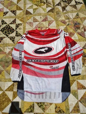 复古 AXO 球衣男式大号红色黑色越野摩托车赛车 MX Zero 101 — 第 1/4 张图片