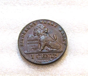 Moneda de 1 céntimo de cobre Bélgica 1912 - Imagen 1 de 5