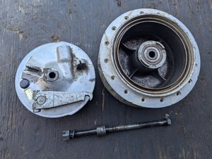 1979 YAMAHA GT80 FRONT BRAKE PLATE SHOES HUB AXLE - Picture 1 of 12