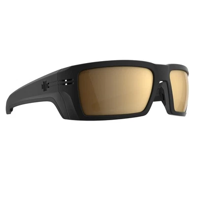 Gafas de sol SPY+ Rebar SE ANSI mate negro feliz bronce dorado espejo, adulto unisex Foto 1 de 4