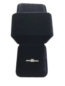 Diamond Engagement Ring, Sz 6 3/4, 14 K White Gold, .25 Princess Cut w/.20    53 - Picture 1 of 6