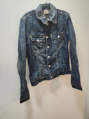 Jaqueta jeans True Religion JIMMY Super T desgastada tamanho G - Imagem 1 de 4
