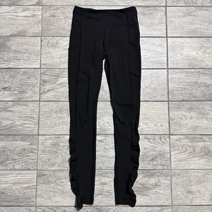 Lululemon Speed Tight Scrunch Knöchel schwarz Größe 2 volle Länge Fitnessstudio 28" sportlich - Bild 1 von 8