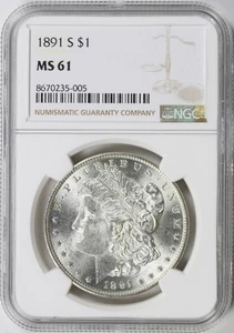 1891-S $1 Morgan Dollar NGC MS61 - Bild 1 von 4