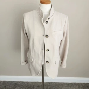NWT $120 Banana Republic Factory blazer cream mandarin collar size M - Picture 1 of 6