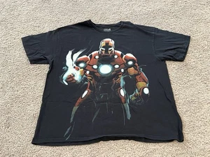 Camiseta negra con gráficos de cómics XL Ironman de Marvel Universe Superheroes para hombre - Imagen 1 de 5