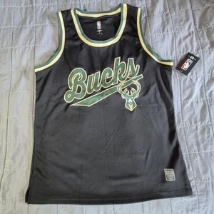 Milwaukee Bucks Jersey Shirt Mens Large Black Green NBA Basketball Tank Top - Picture 1 of 10