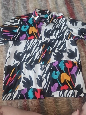 Vintage Bullock & Jones Shirt Mens XL Artistic Design Single Stitch Made In USA  - Image 1 of 4