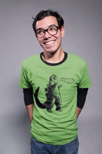 Godzilla Mens Shirt Japan Japanese TShirt tokyo skyline skytree tower tee shirt - Picture 1 of 5